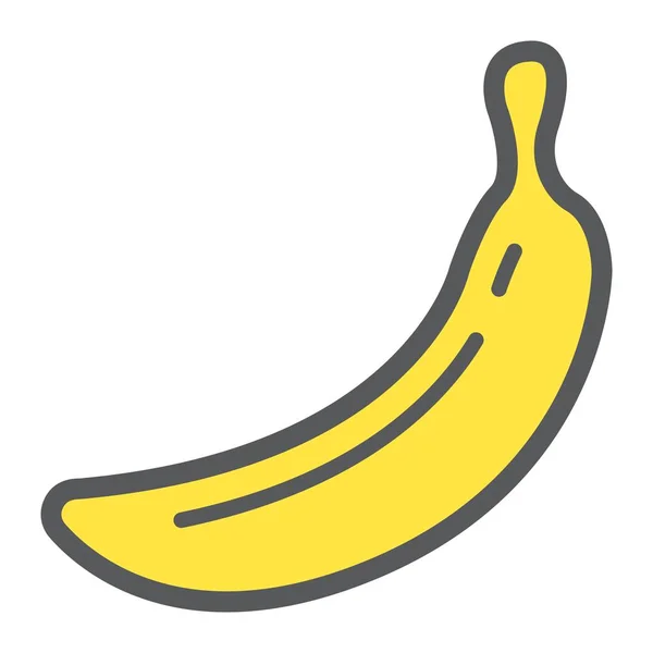 香蕉线图标、 水果和饮食，矢量图形 — 图库矢量图片