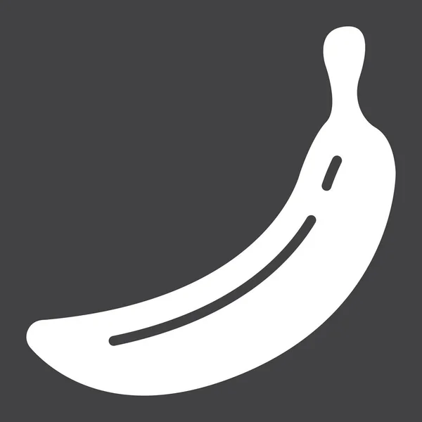 香蕉固体图标、 水果和饮食，矢量图形 — 图库矢量图片