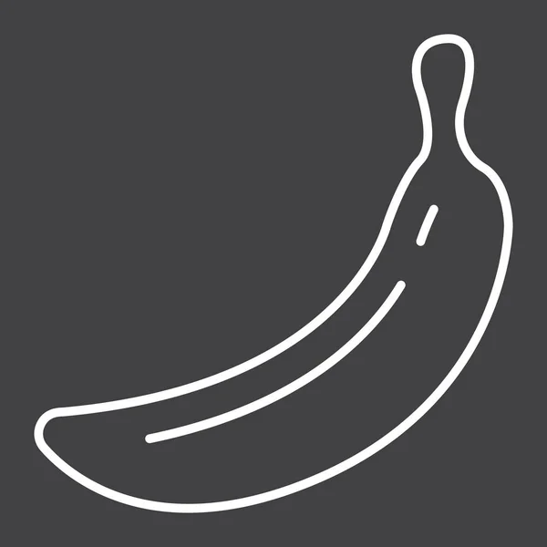 Linea Banana icona, frutta e dieta, grafica vettoriale — Vettoriale Stock