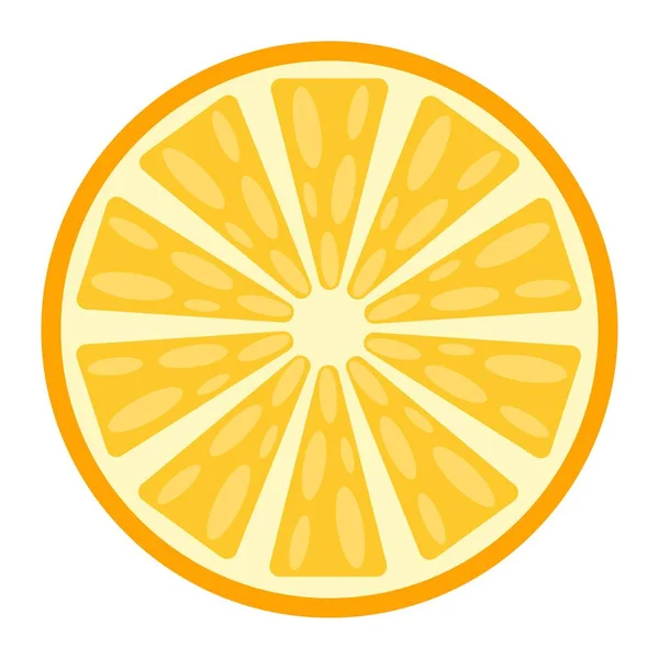Icono plano naranja, frutas y vitaminas — Archivo Imágenes Vectoriales