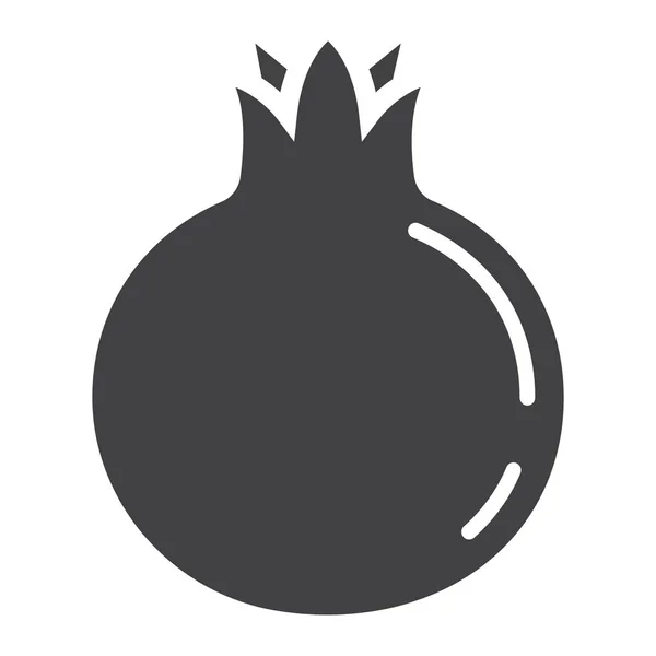 Icono sólido de granada, fruta y granate — Vector de stock