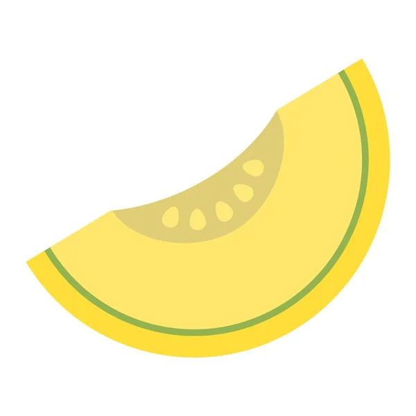Melón icono plano, fruta y dieta, gráficos vectoriales — Vector de stock