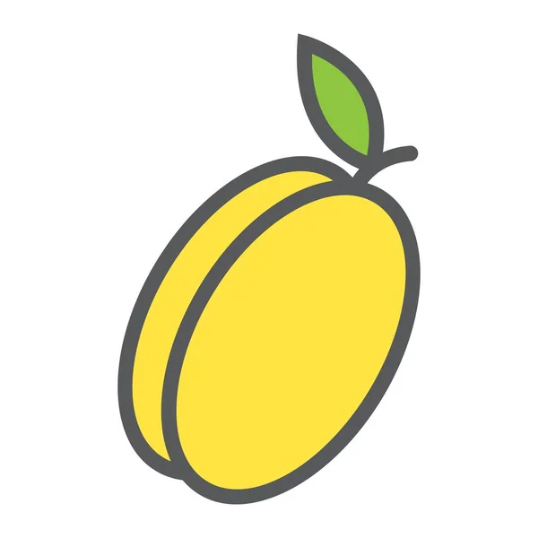 杏线图标、 水果和饮食 — 图库矢量图片