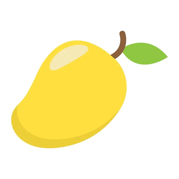 Icono plano de mango, fruta y tropical — Vector de stock