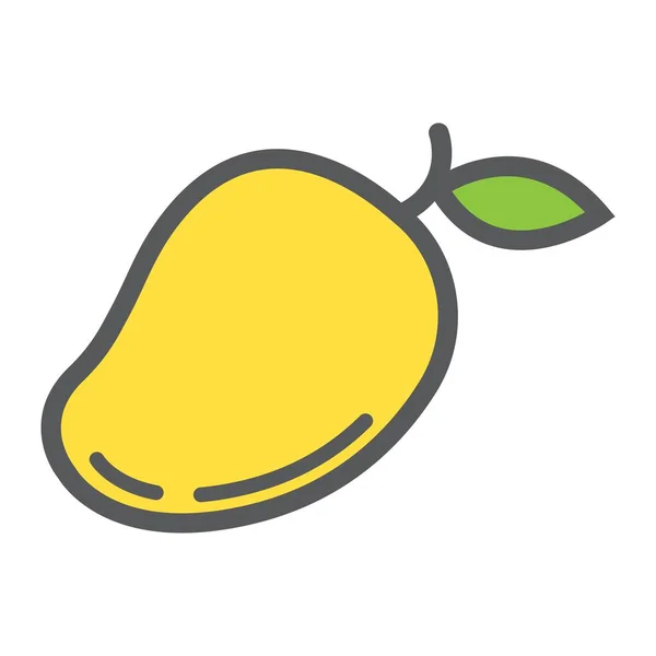 Icono de línea de mango, fruta y tropical — Vector de stock