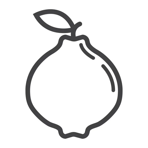 Icono de línea de membrillo, fruta y dieta — Vector de stock