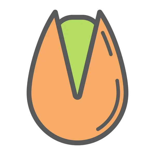 Icono de línea de pistacho, nuez y merienda — Vector de stock