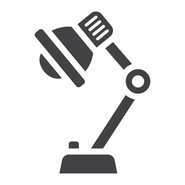 Resepsiyon lambası katı simgesi, ampul ve ışık