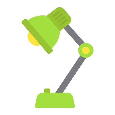 Resepsiyon lamba düz simgesi, ampul ve ışık