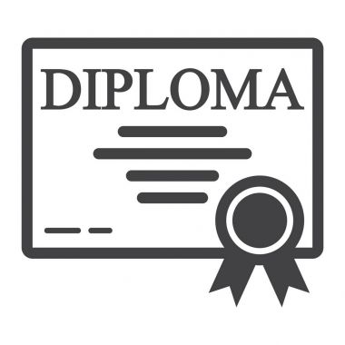 Diploma satırı simgesi, eğitim ve sertifika,