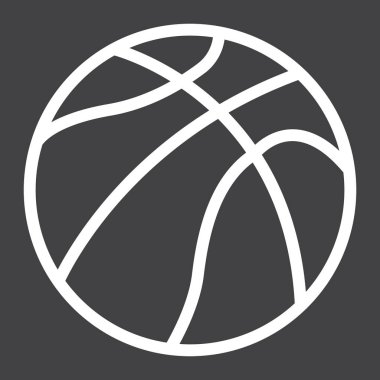 Basketbol topu satırı simgesi, spor ve oyun