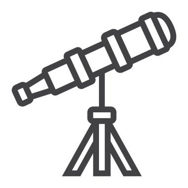 Teleskop satırı simgesi, astronomi ve bilim