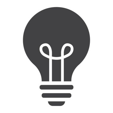 Ampul katı simgesi, lamba ve fikir, ışık