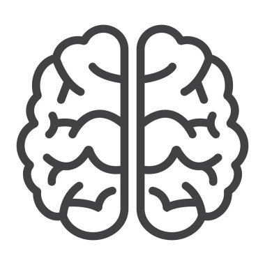 Beyin satırı simgesi, beyin fırtınası ve fikir, tıbbi