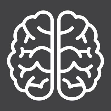 Beyin satırı simgesi, beyin fırtınası ve fikir, tıbbi