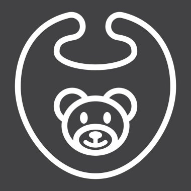 Bebek önlüğü satırı simgesi, çocuk ve giysi