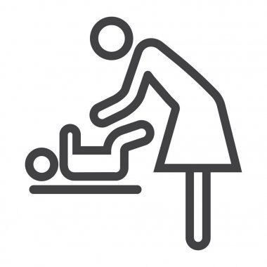 Anne bebek satırı simgesi, bakım ve annelik sarmak