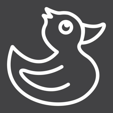 Lastik ördek satırı simgesi, bebek oyuncak ve duş