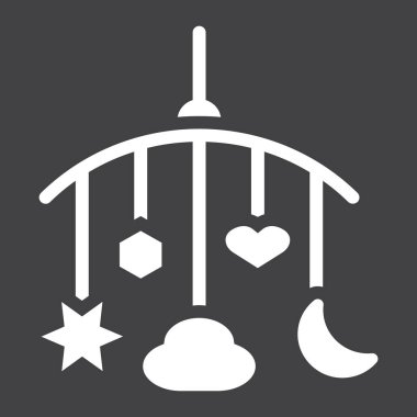 Asılı oyuncakları katı simgesi, bebek beşik oyuncak