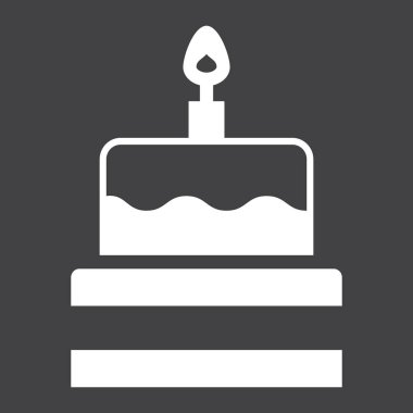 Doğum günü katı simgesi, tatlı kek ve tatil