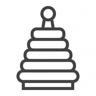 Gökkuşağı piramit oyuncak satırı simgesi, çocuk ve oyun