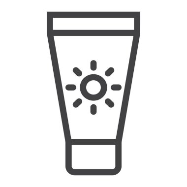 Güneş kremi satırı simgesi, sağlık ve Turizm