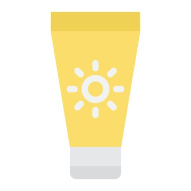 Güneş kremi düz simgesi, sağlık ve Turizm