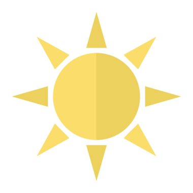 Güneş düz simgesi, hava ve güneş ışığı