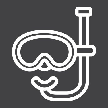 Dalış maske satırı simgesi, seyahat ve Turizm