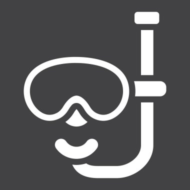 Dalış maske katı simgesi, seyahat ve Turizm