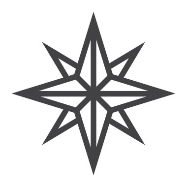 Rüzgar gülü satırı simgesi, gezinti ve seyahat