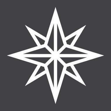 Rüzgar gülü satırı simgesi, gezinti ve seyahat