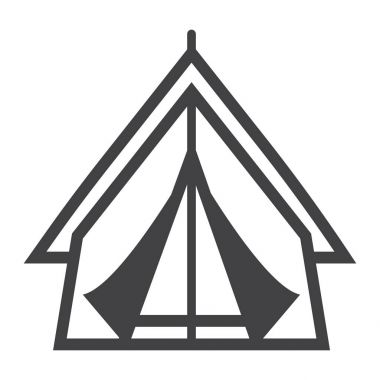 Turist çadır satırı simgesi, seyahat ve Turizm