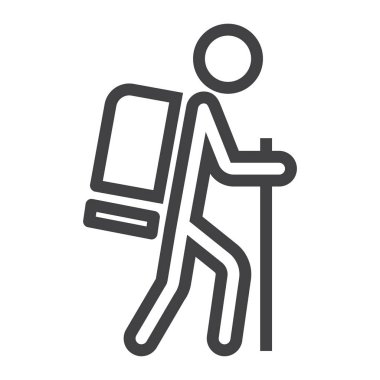 Hiking satırı simgesi, seyahat ve Turizm, turizm