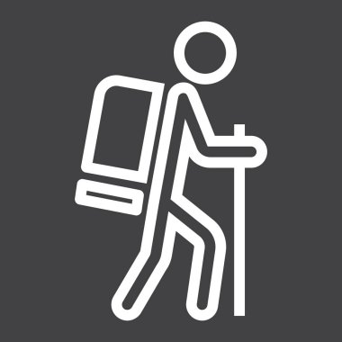 Hiking satırı simgesi, seyahat ve Turizm, turizm