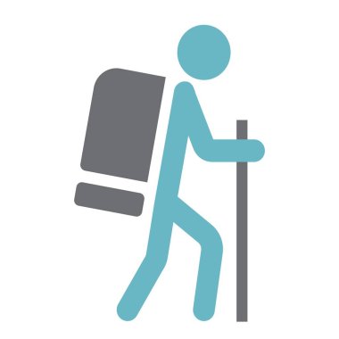 Hiking düz simgesi, seyahat ve Turizm, turizm