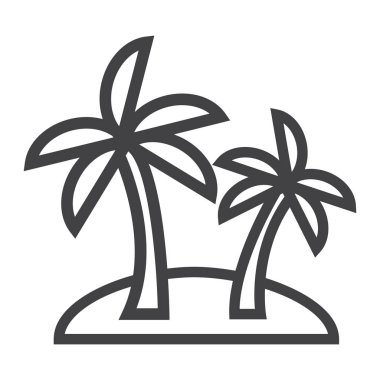 Ada satırı simgesi, seyahat ve Turizm, palmiye ağaçları