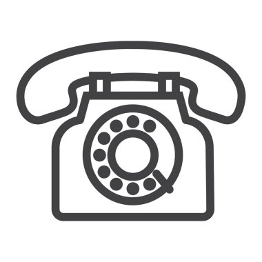 Vintage telefon hattı simgesi, Web sitesi ve bize başvurun