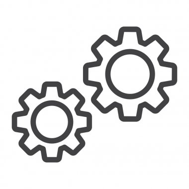 Ayarları simgesi, cogwheels ve Web sitesi satır