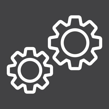 Ayarları simgesi, cogwheels ve Web sitesi satır