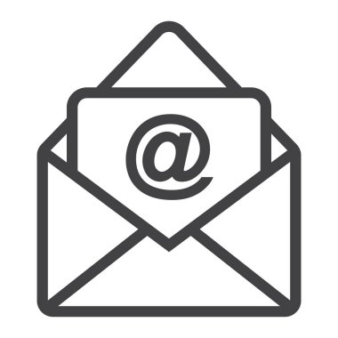 E-posta satırı simgesi, zarf ve Web sitesi