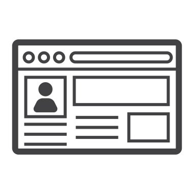 Hesap satırı simgesi, sosyal medya ve Web sitesi