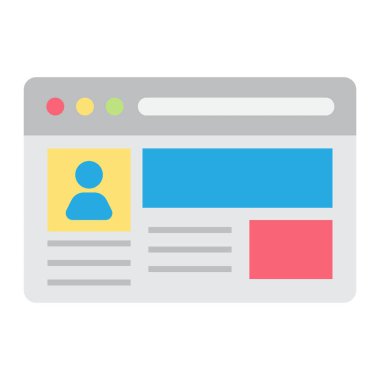 Hesap düz simgesi, sosyal medya ve Web sitesi