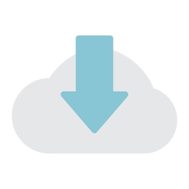 Bulut indir düz simgesi, seo ve Web sitesi