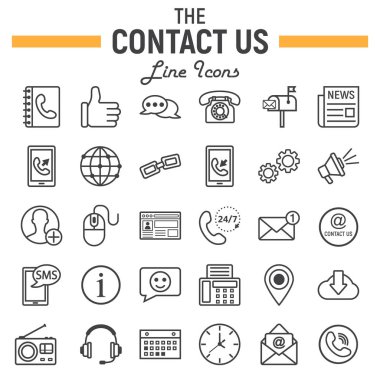 Satır simge kümesi, web düğme işaretleri bize ulaşın