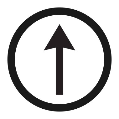 Sadece devam et ve sürücü düz işareti simgesi