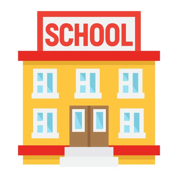 School building flat icon, Education and leran — Stock Vector