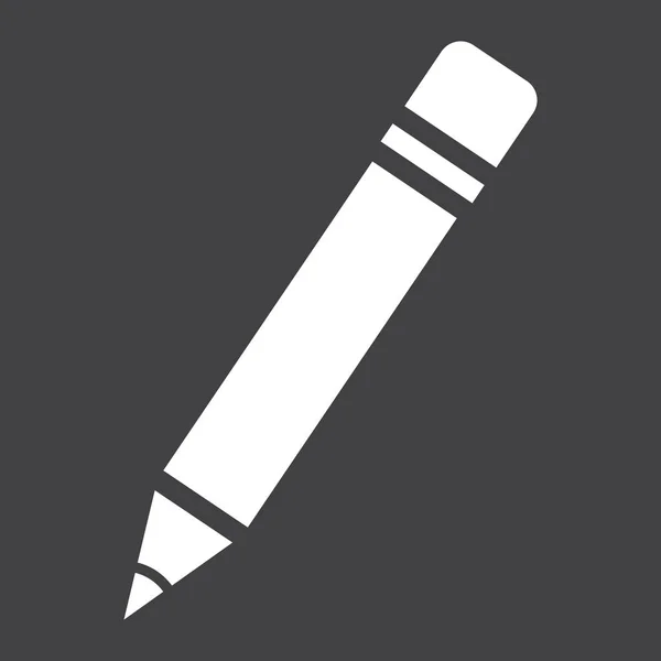 Solidní ikona tužky, vzdělávání a škola — Stockový vektor