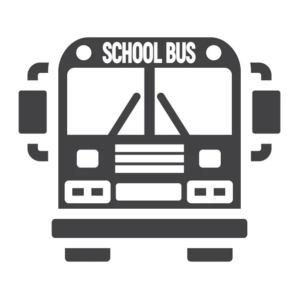 Autobús escolar icono sólido, transporte y vehículo — Archivo Imágenes Vectoriales