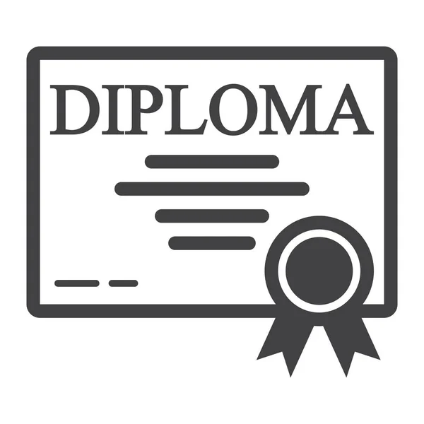 Icono de línea de diploma, Educación y certificado , — Vector de stock
